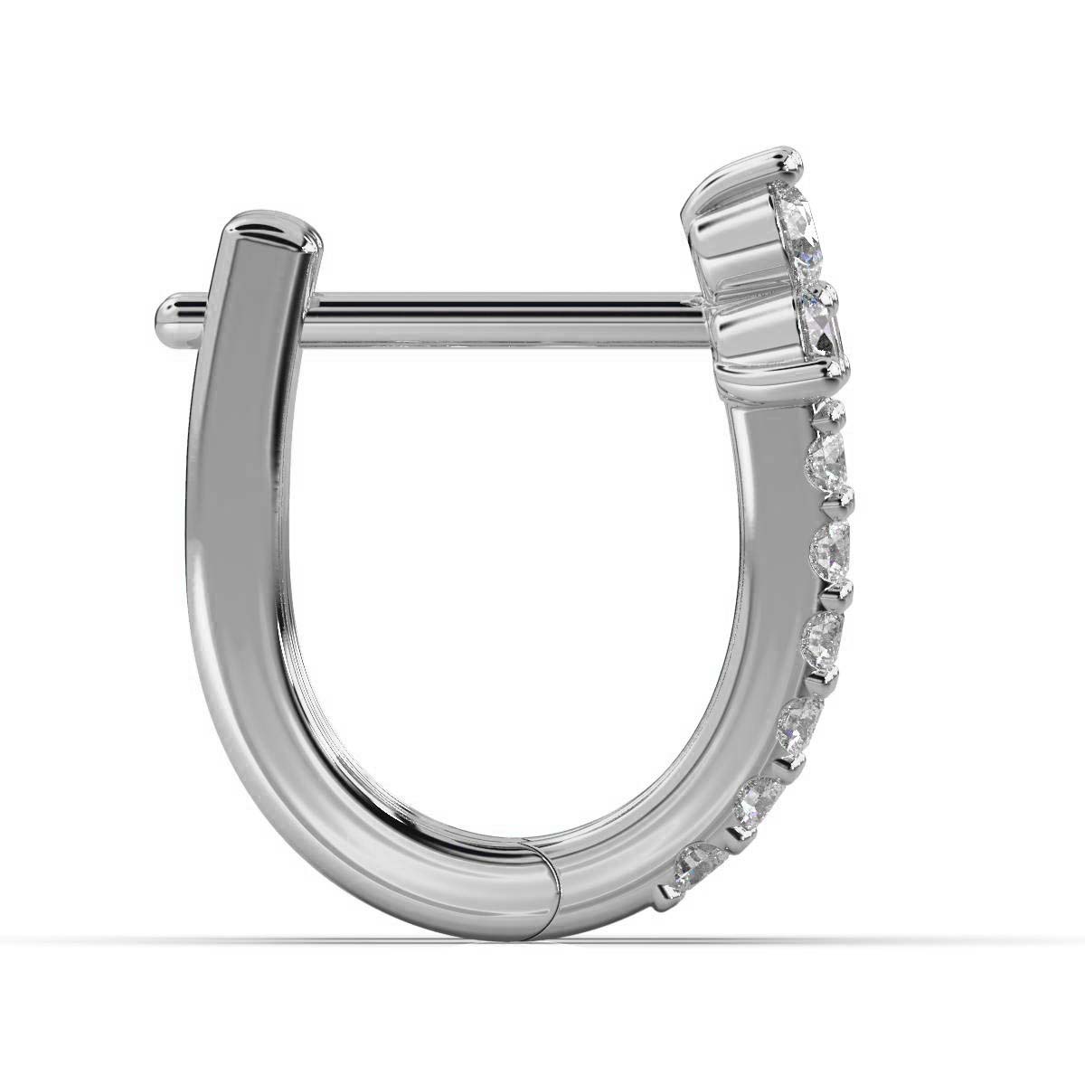 Platinum Peony Petite Hoop Lab Grown Diamond Earrings (1/2 ct. tw) The Art Of Jewels