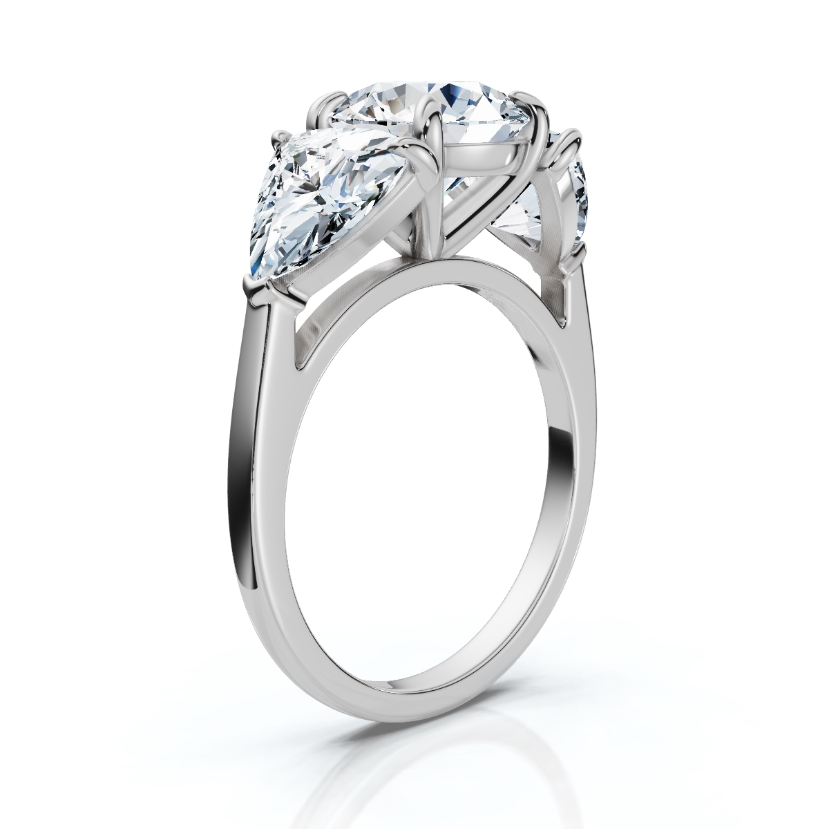 14K White Gold Calabria Three Stone Trillion Lab Grown Diamond Ring (2.00 ct. tw)