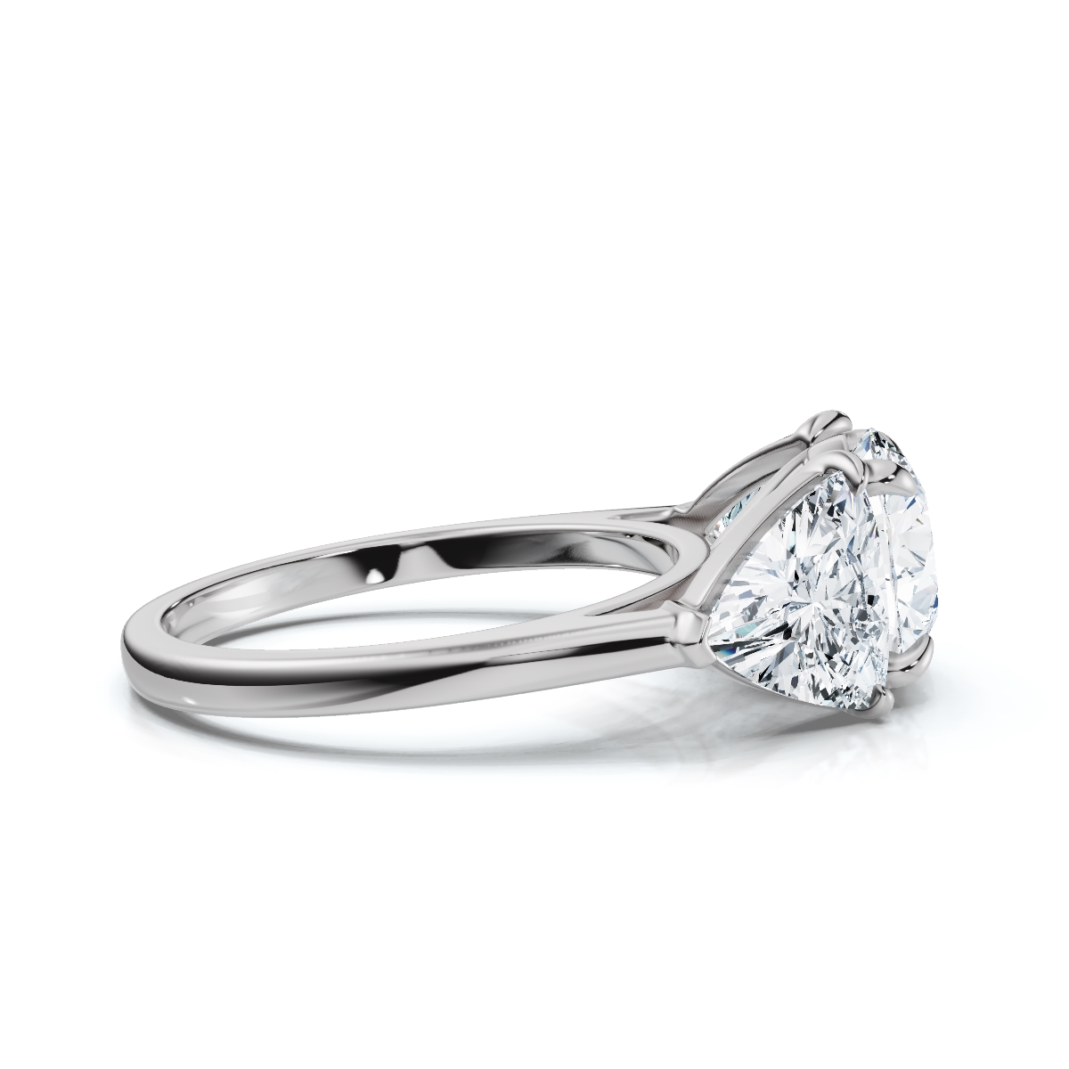 14K White Gold Calabria Three Stone Trillion Lab Grown Diamond Ring (2.00 ct. tw)