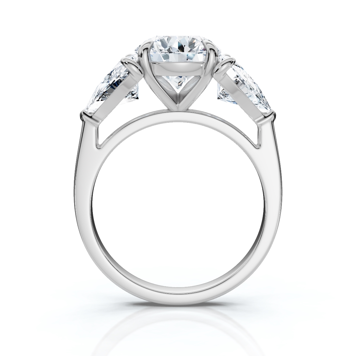 14K White Gold Calabria Three Stone Trillion Lab Grown Diamond Ring (2.00 ct. tw)