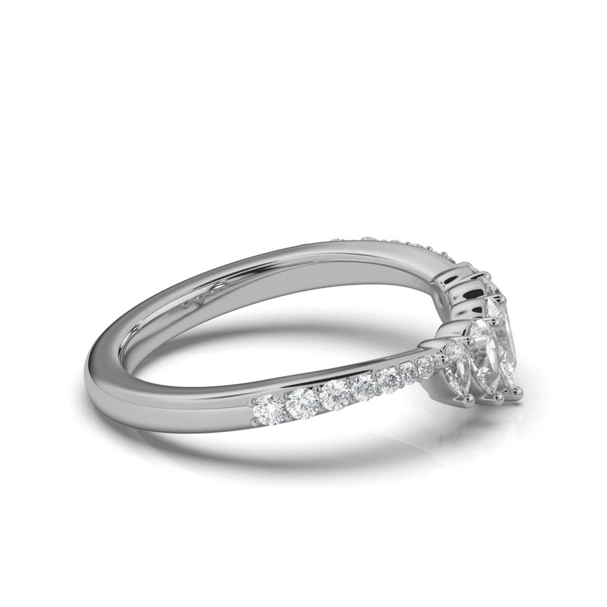 14K White Gold Harleen Matching Wedding Lab Grown Diamond Ring (1 1/6