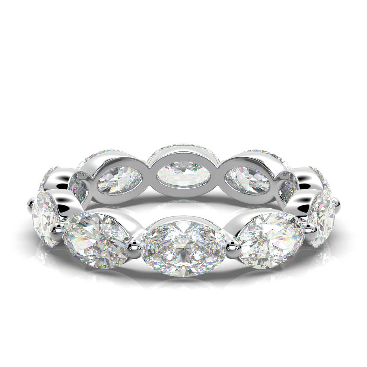 Platinum Oval Lab Grown Diamond Eternity Band (5.00 ct. tw