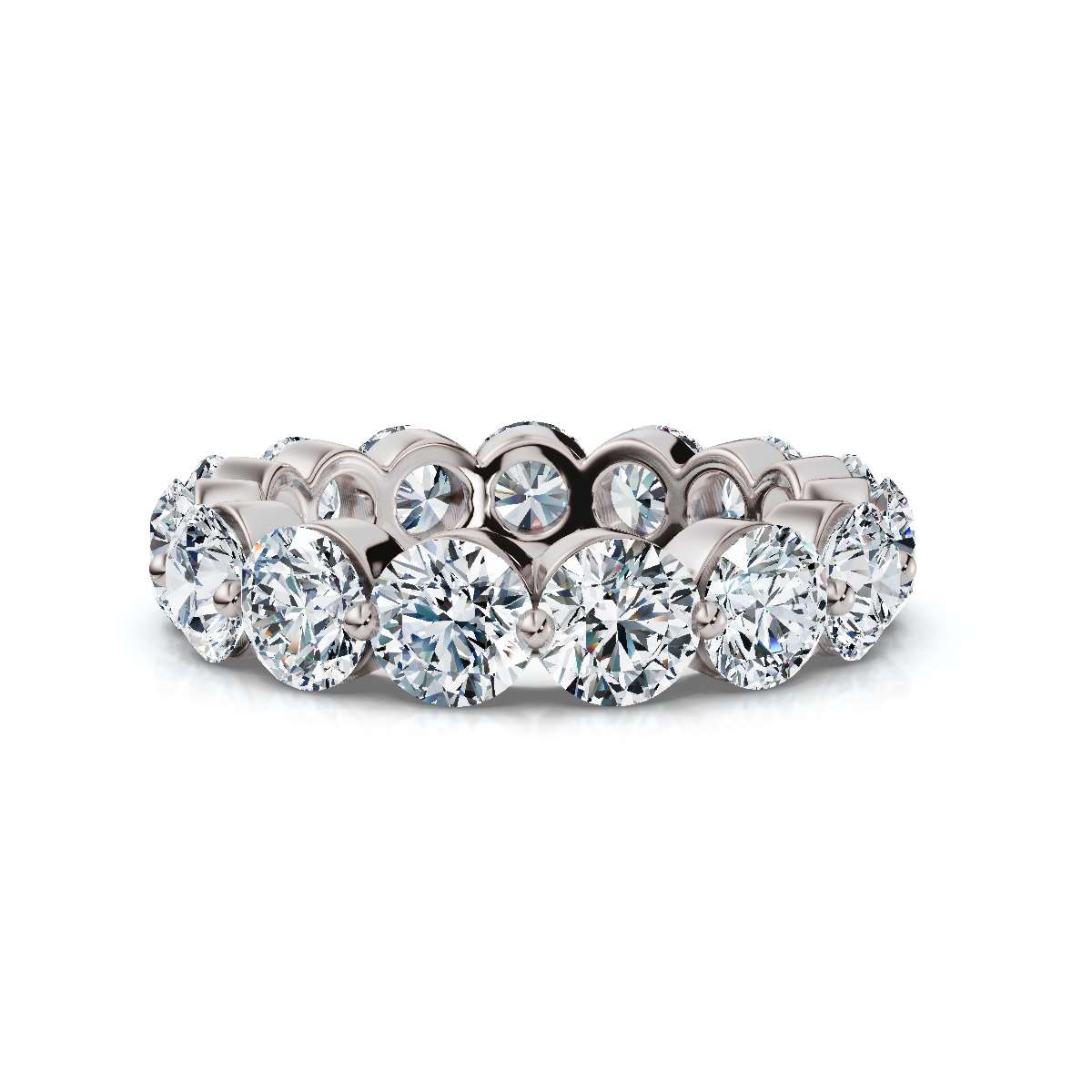 14K White Gold Rueth Round Lab Grown Diamond Eternity Band (5 2/5 ct ...